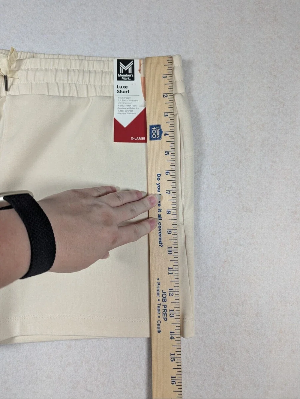 Member's Mark - Unisex - Adjustable Drawcord Luxe Shorts - Ivory - Size: XL